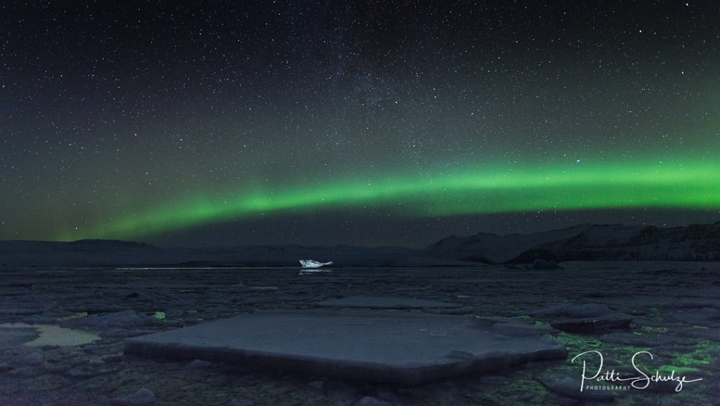 Aurora and floating ice